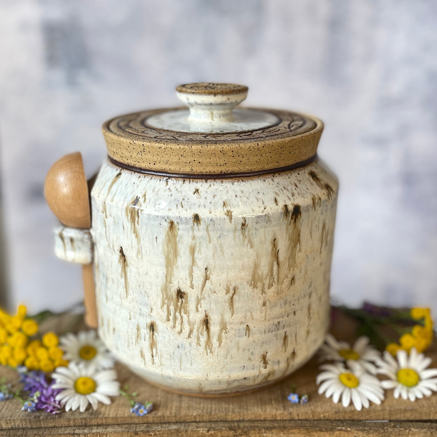 72. 60oz. Pika and Wildflower Jar with Scoop
