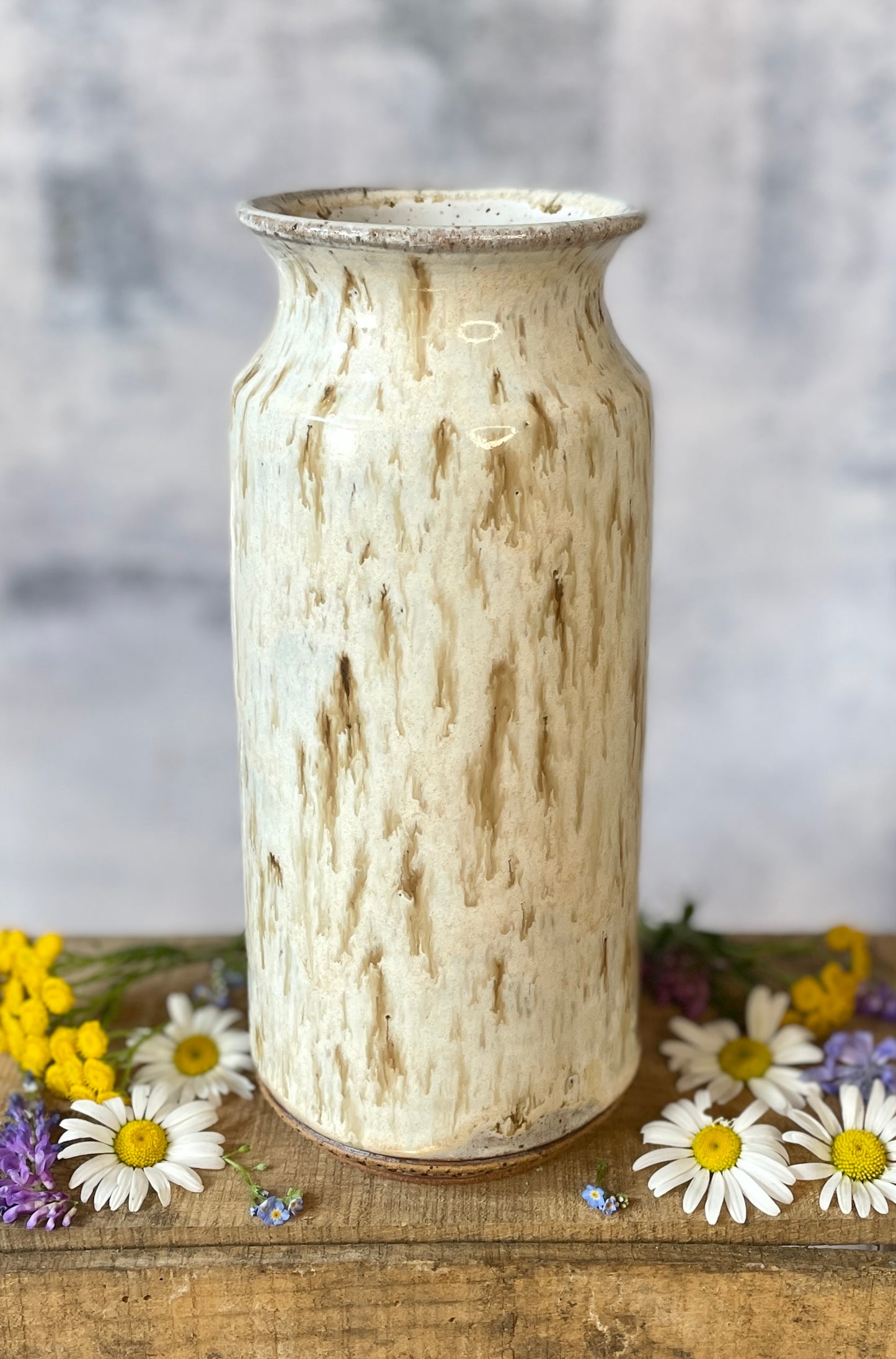 73. 8.75" Loon and Minnows Vase