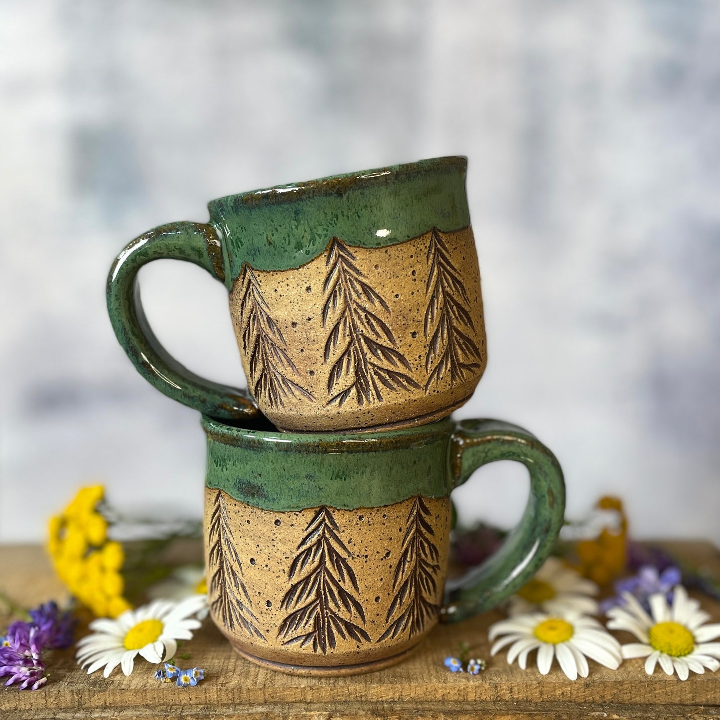 76. Set of Two 5oz. Forest Mini Mugs
