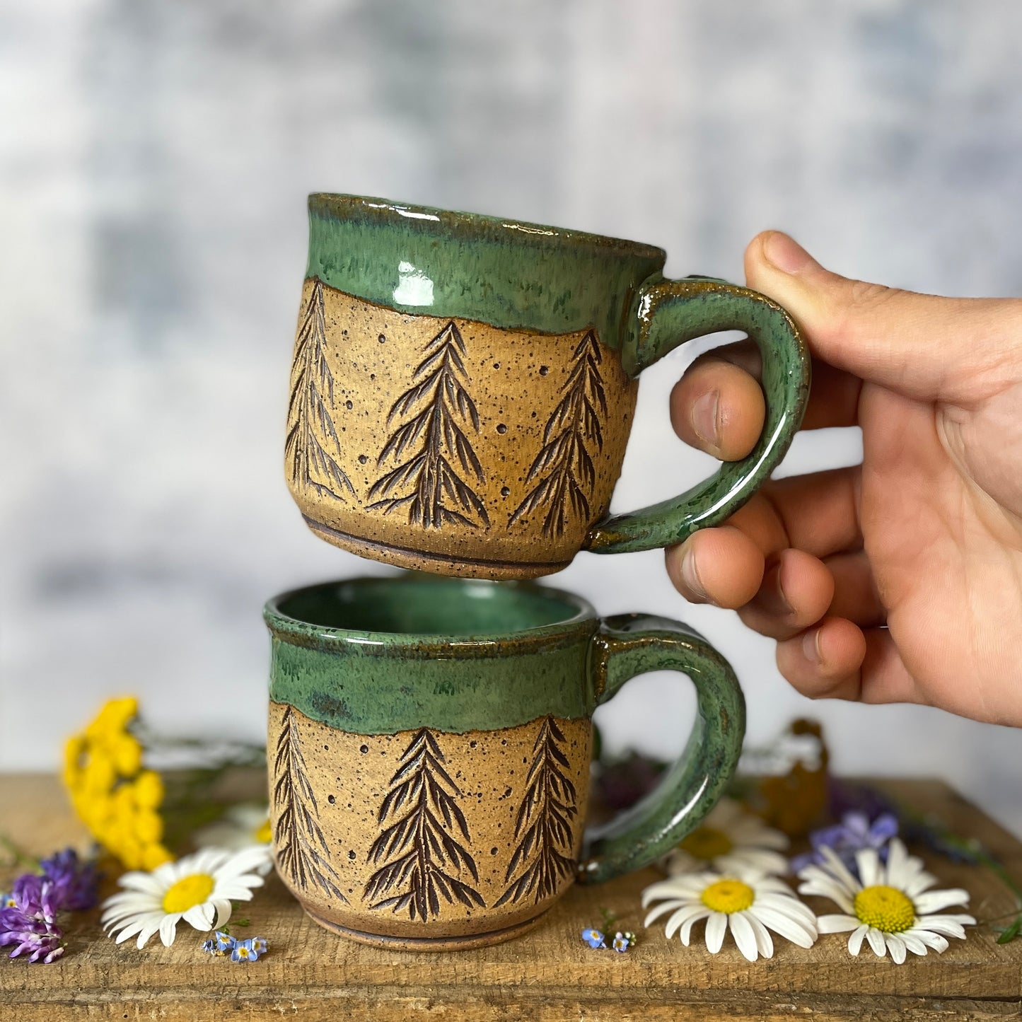 76. Set of Two 5oz. Forest Mini Mugs