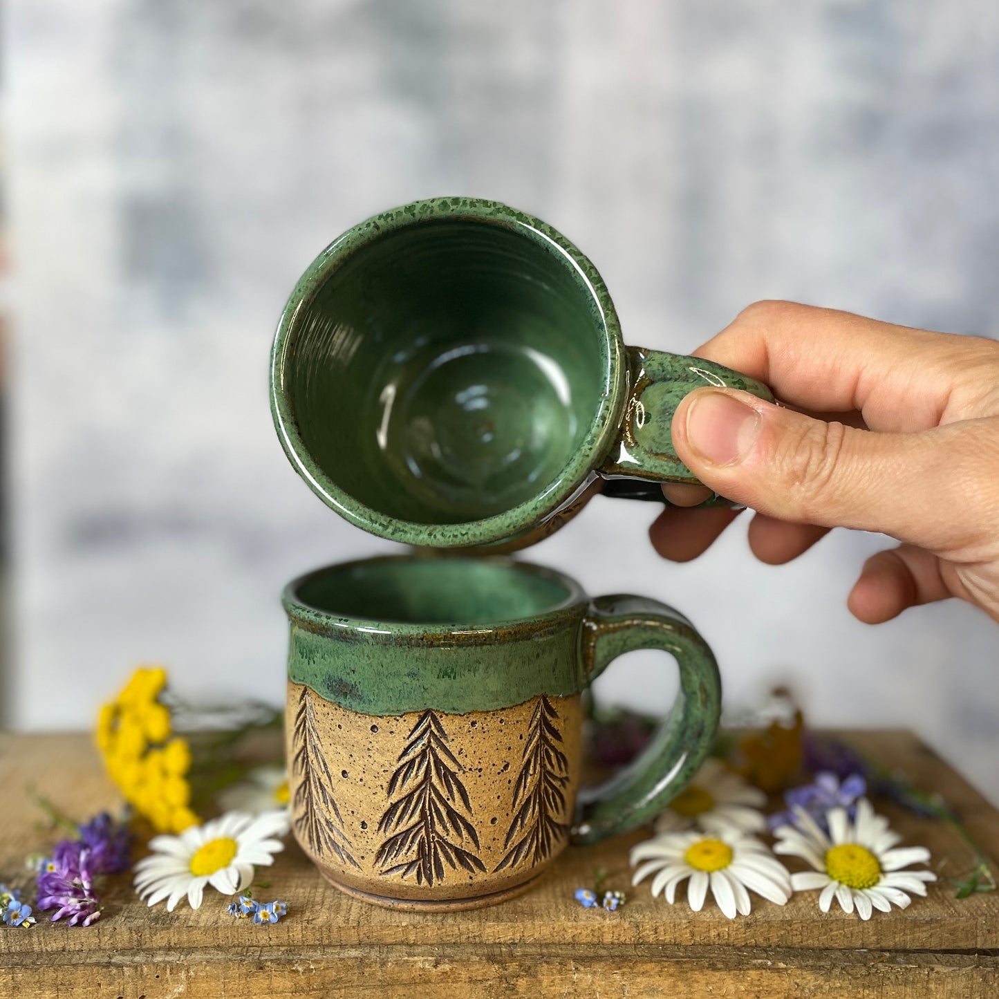 76. Set of Two 5oz. Forest Mini Mugs