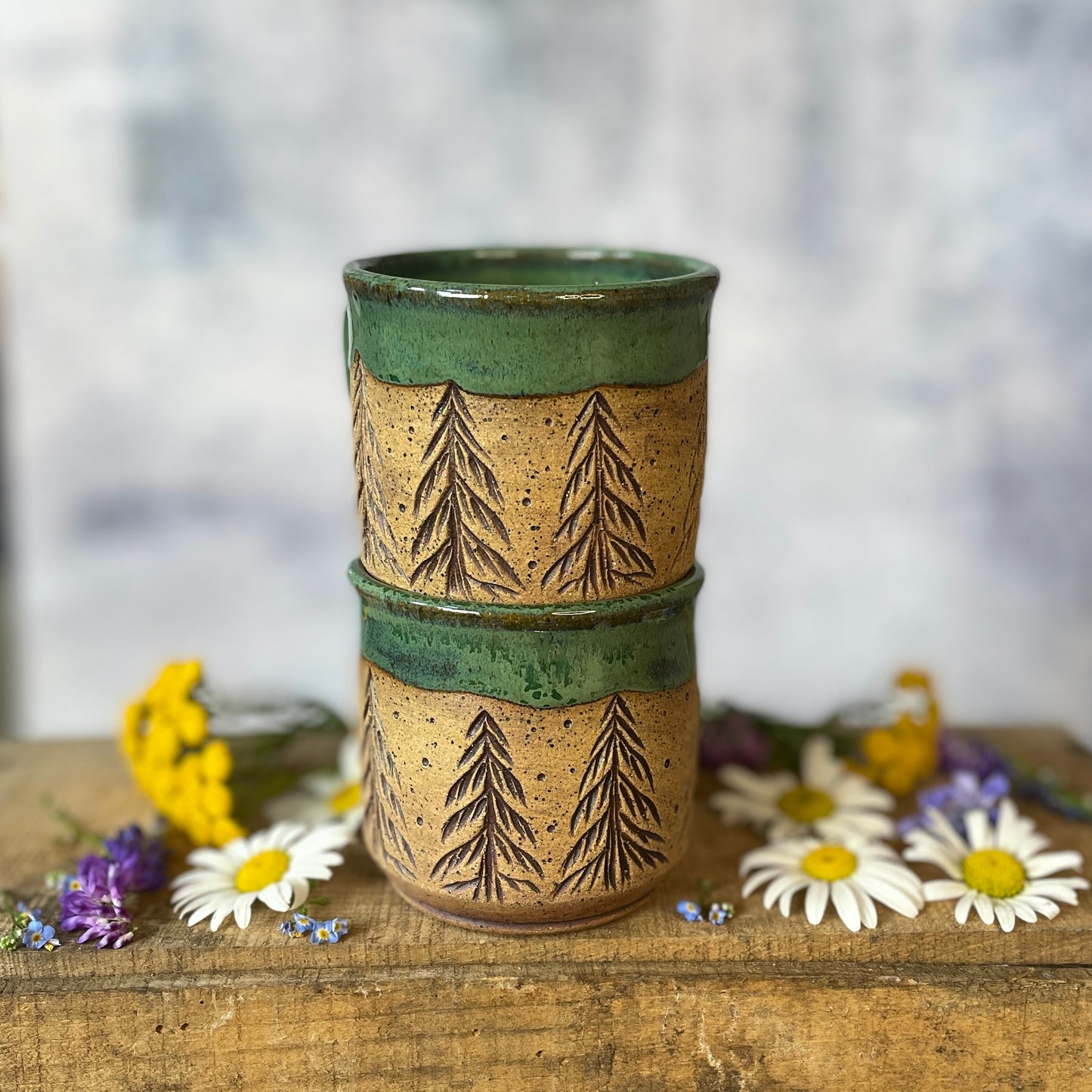 76. Set of Two 5oz. Forest Mini Mugs