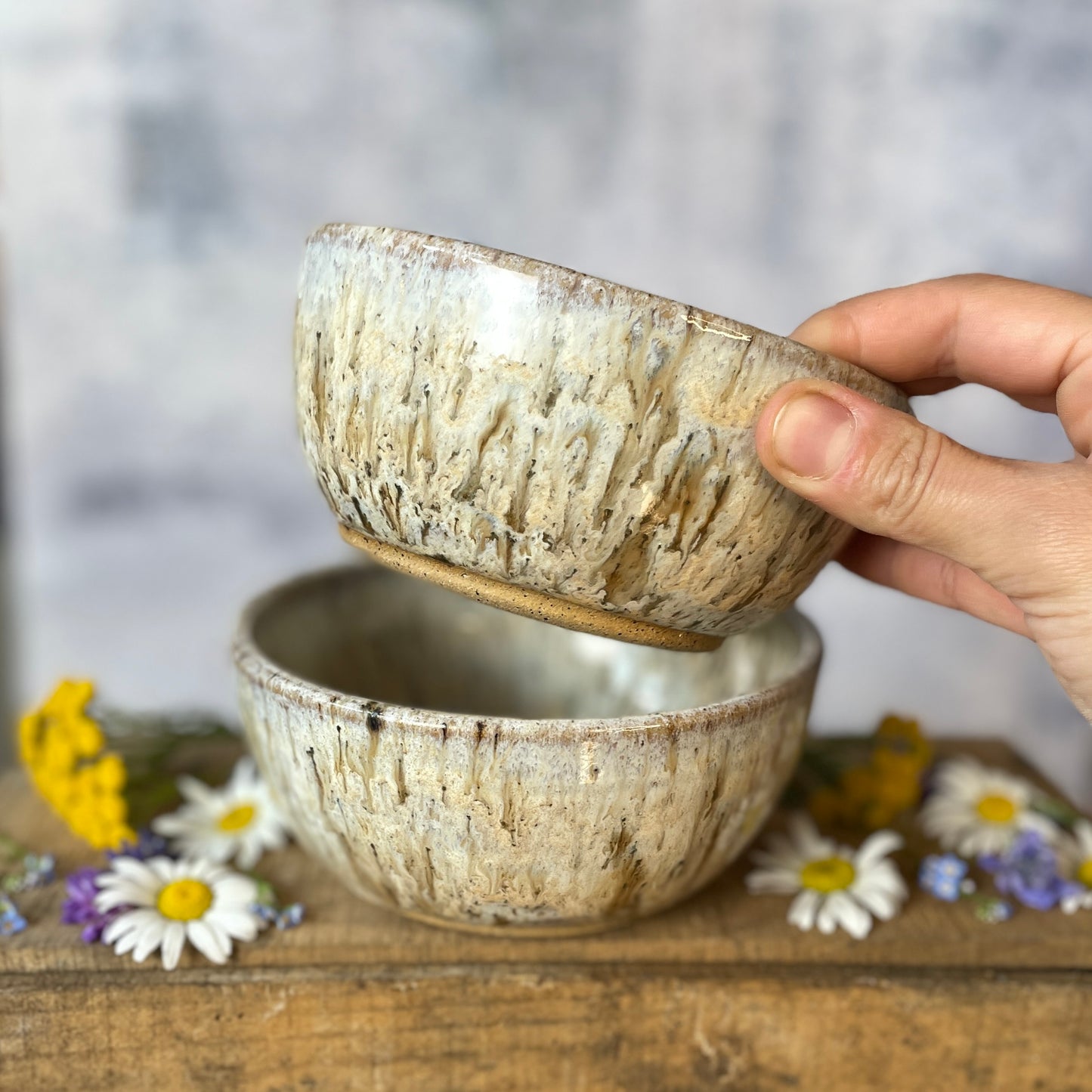 87. Set Of Two 2.5"x5.5" Classic Glazed Bowls