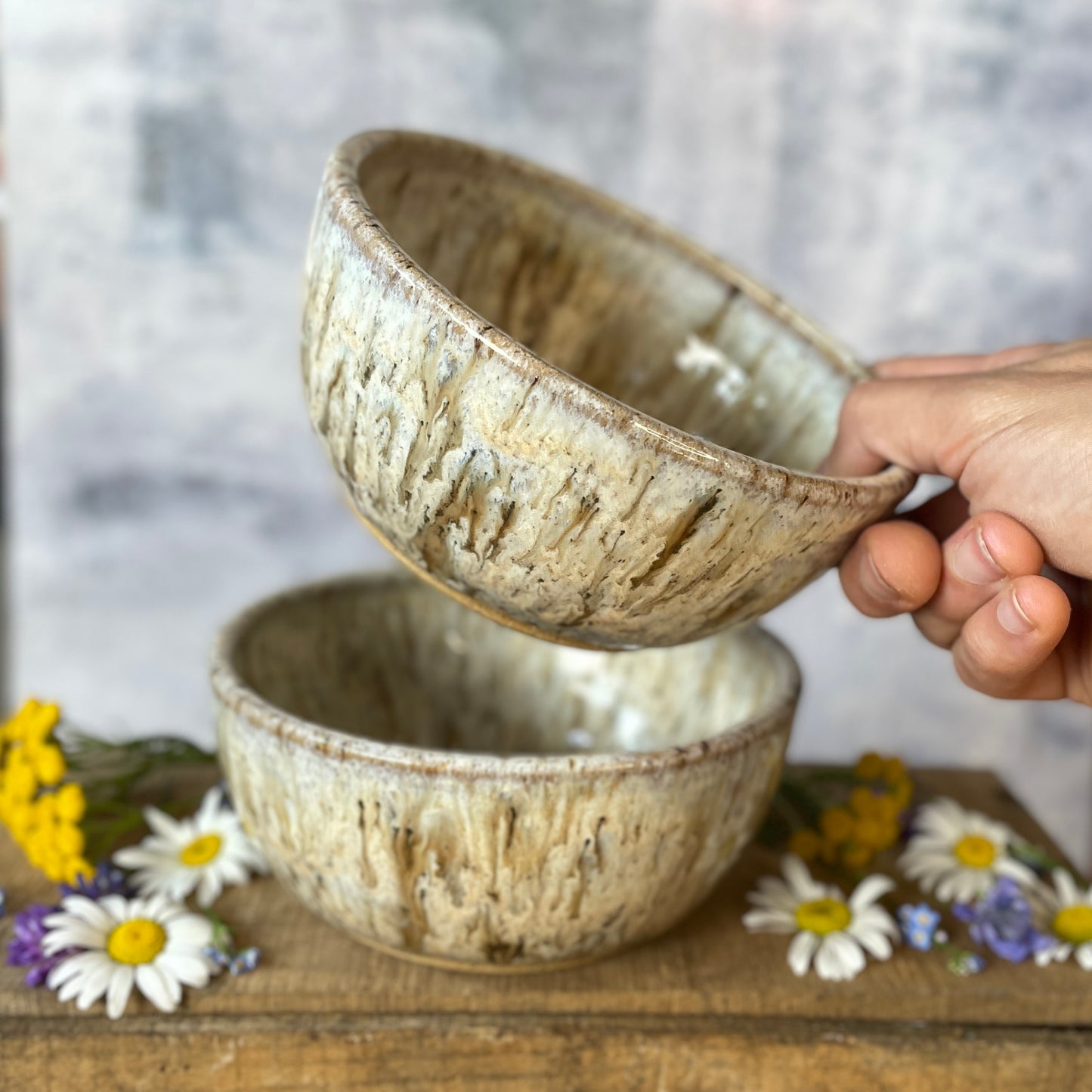 87. Set Of Two 2.5"x5.5" Classic Glazed Bowls