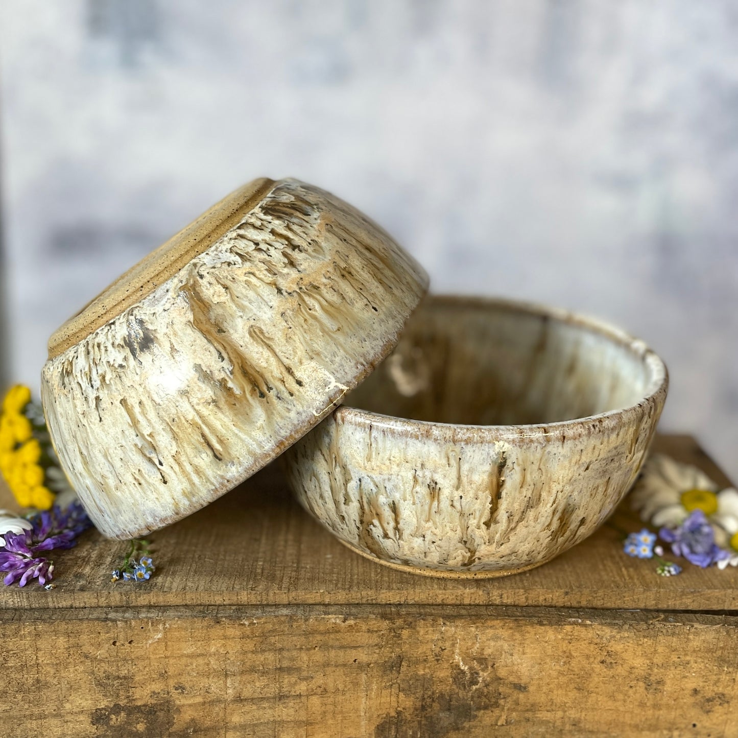 87. Set Of Two 2.5"x5.5" Classic Glazed Bowls
