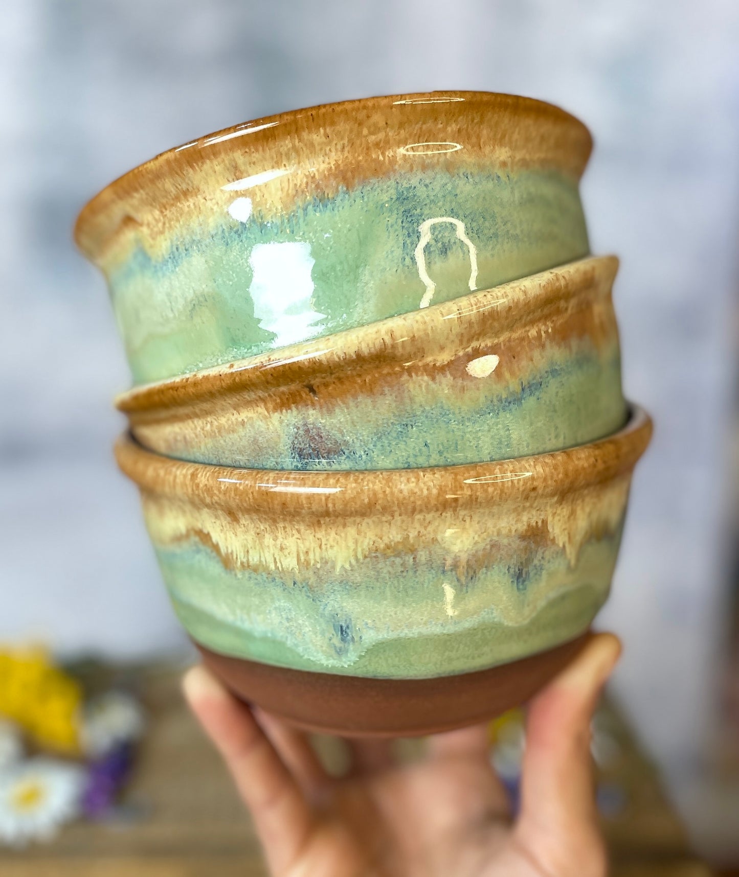 89. Set of Three 3"x5" Classic Glazed Bowls