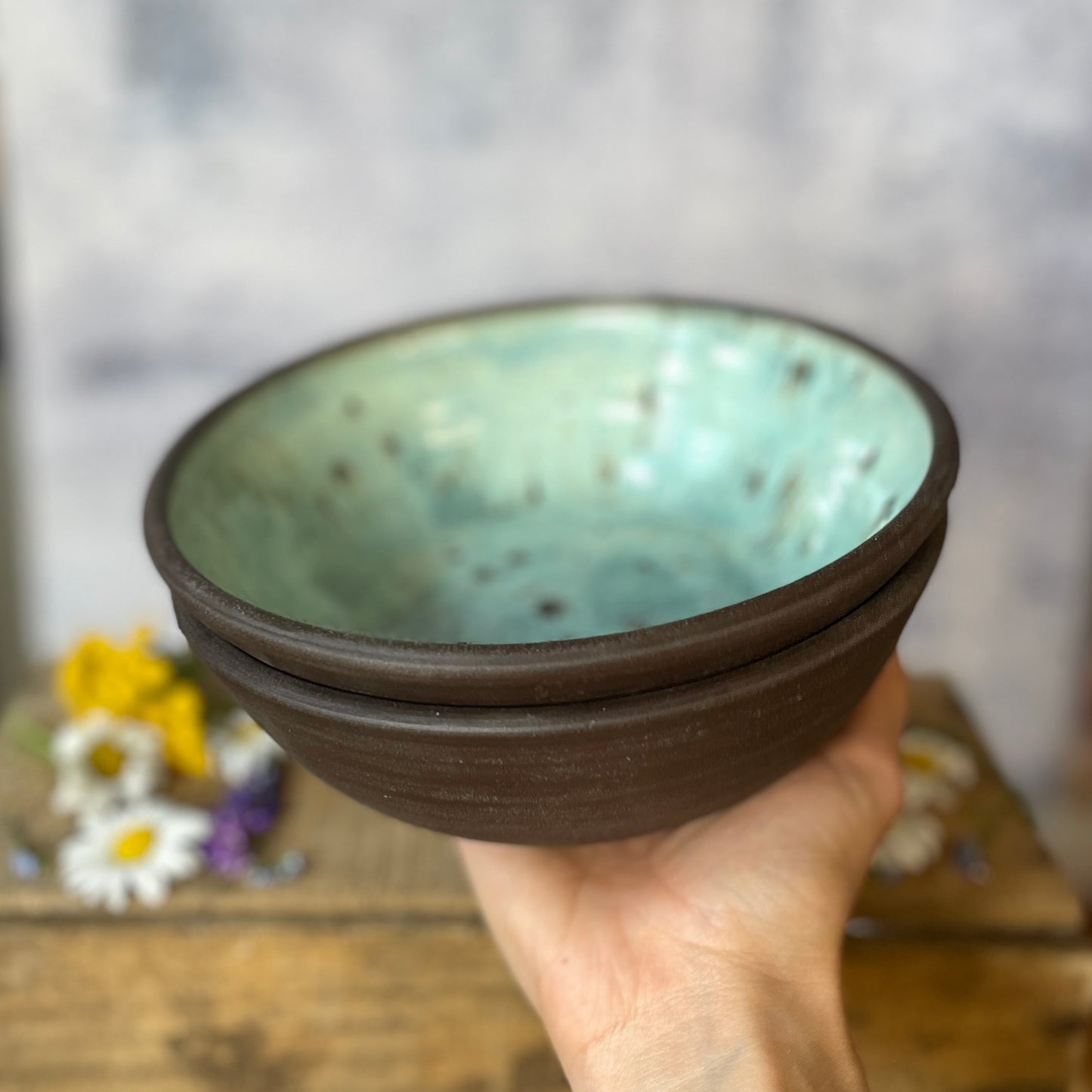 93. Set of Two 2"x7" Classic Glazed Bowls
