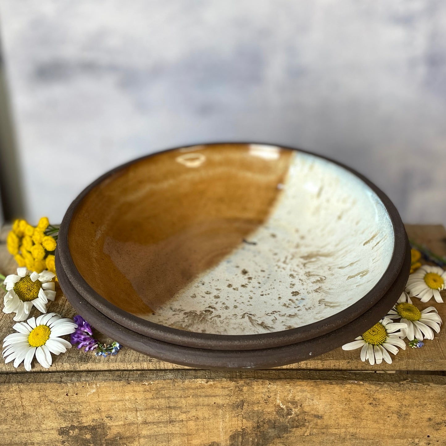 94. Set of Two 1.5"x7.5" Classic Glazed Bowls