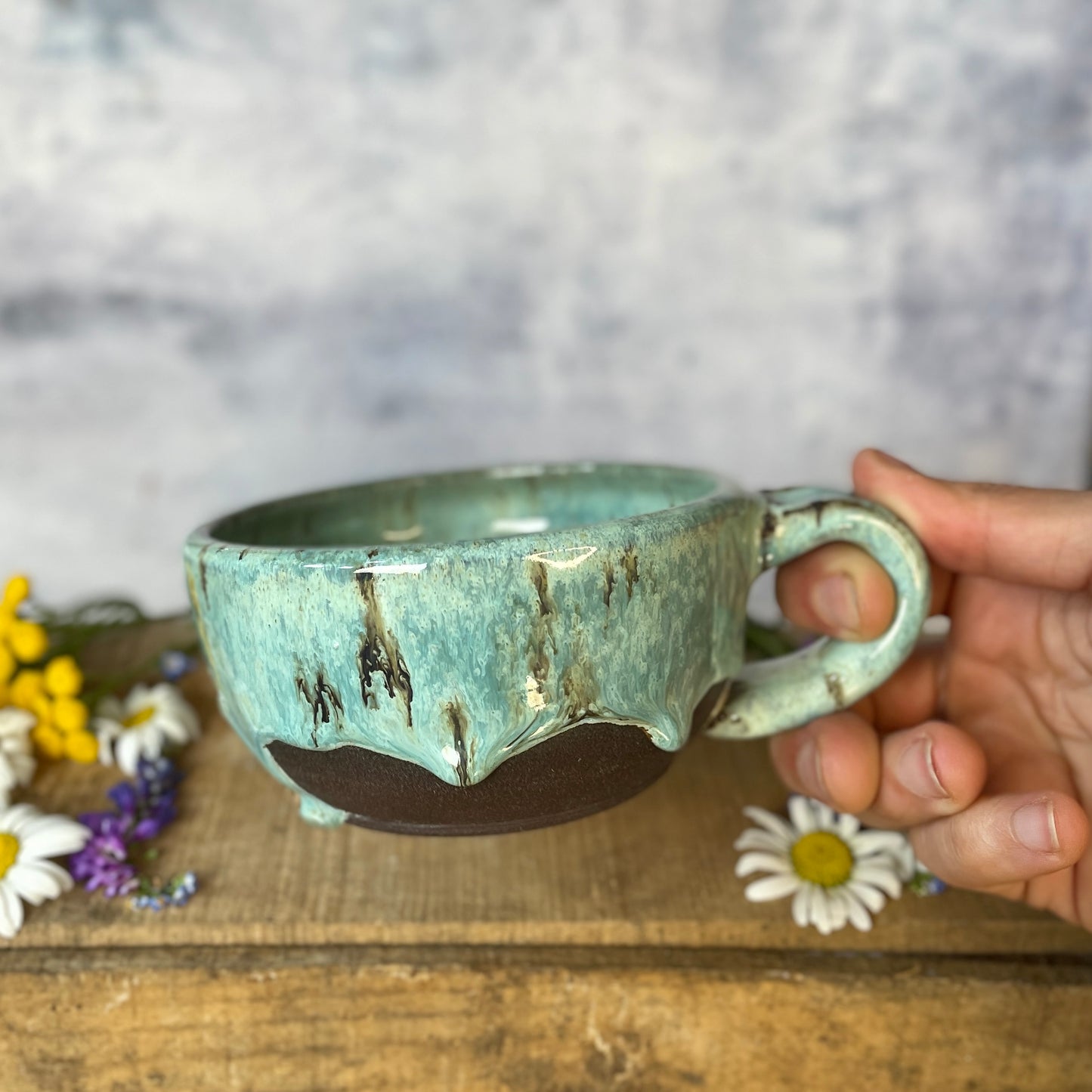 95. 11oz. Drippy Glazed Capuccino Mug *Discount for drip*