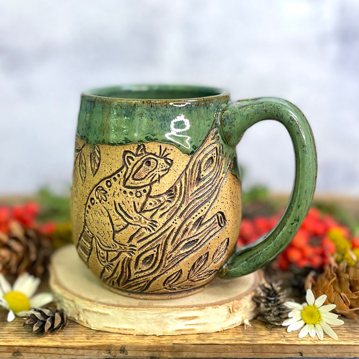18. 17oz. Raccoon Mug