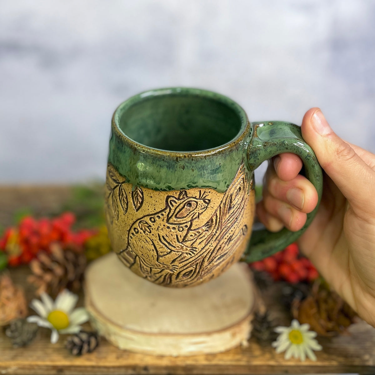 18. 17oz. Raccoon Mug
