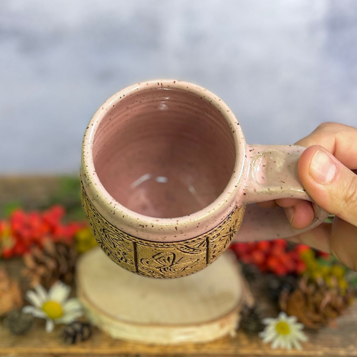 19. 18oz. Butterfly and Flowers Tiled Mug