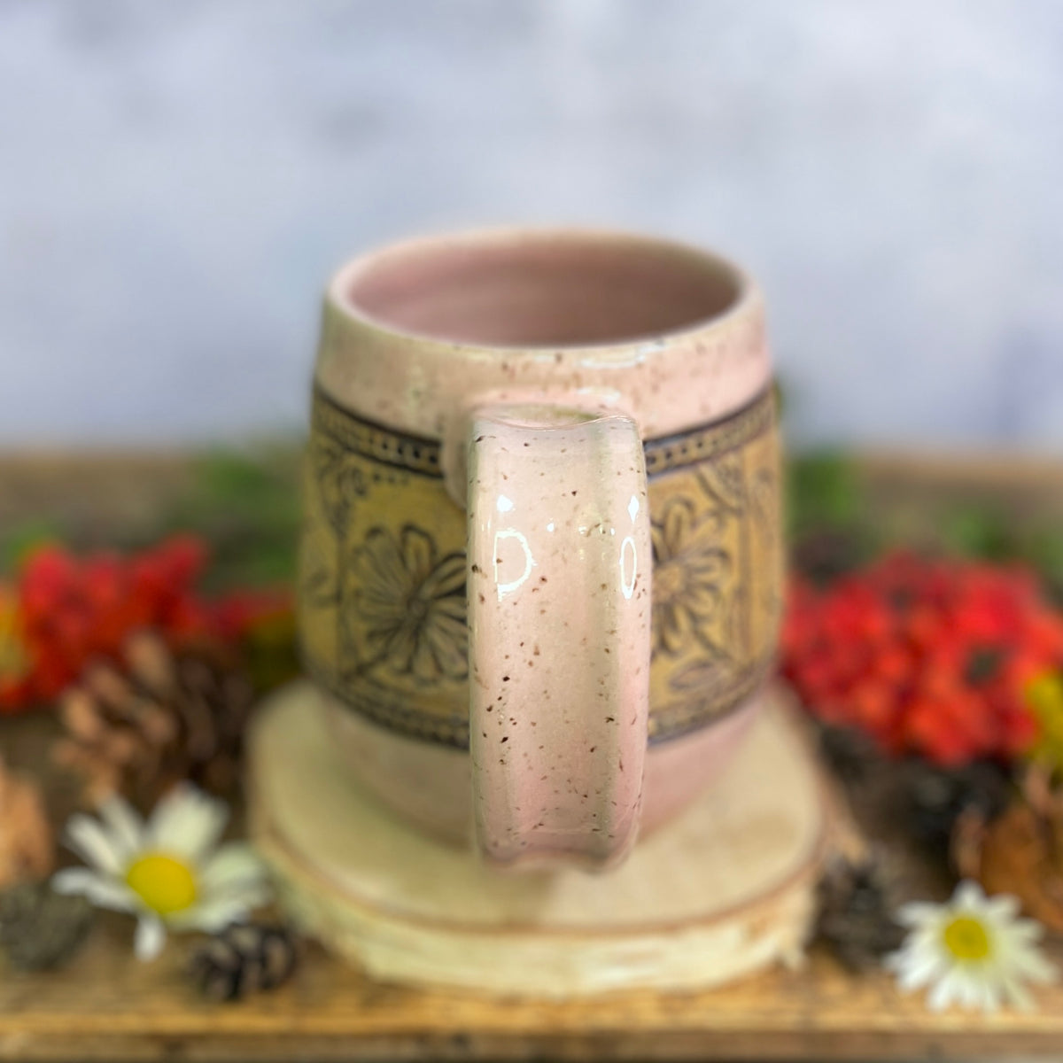 19. 18oz. Butterfly and Flowers Tiled Mug
