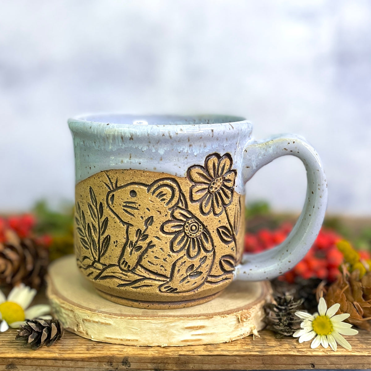 21. 14oz. Pika and Wildflower Mug