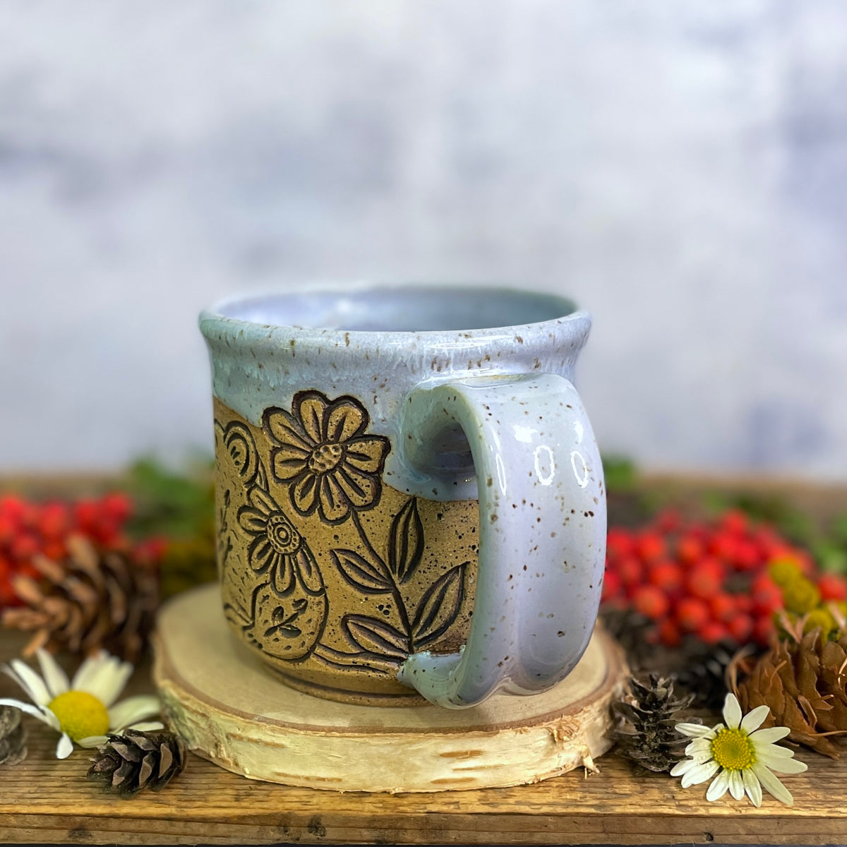 21. 14oz. Pika and Wildflower Mug