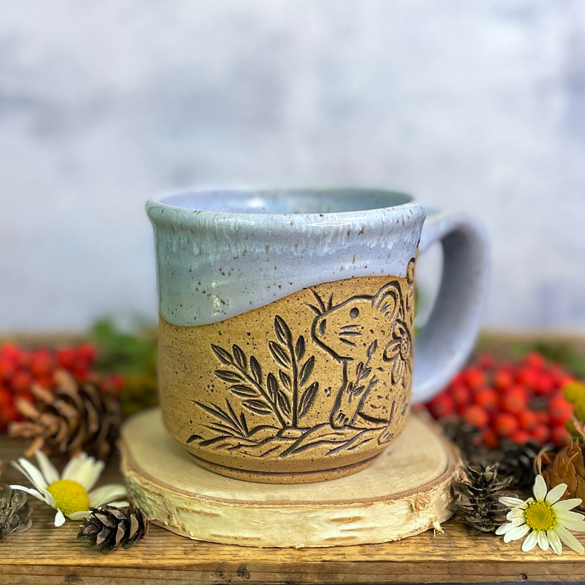 21. 14oz. Pika and Wildflower Mug