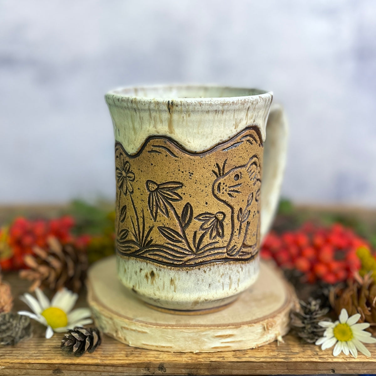 25. 16oz. Pika and Wildflower Mug