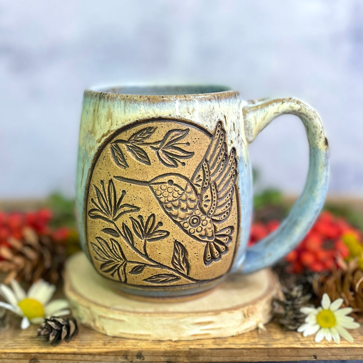 26. 18oz. Hummingbird and Wildflower Mug