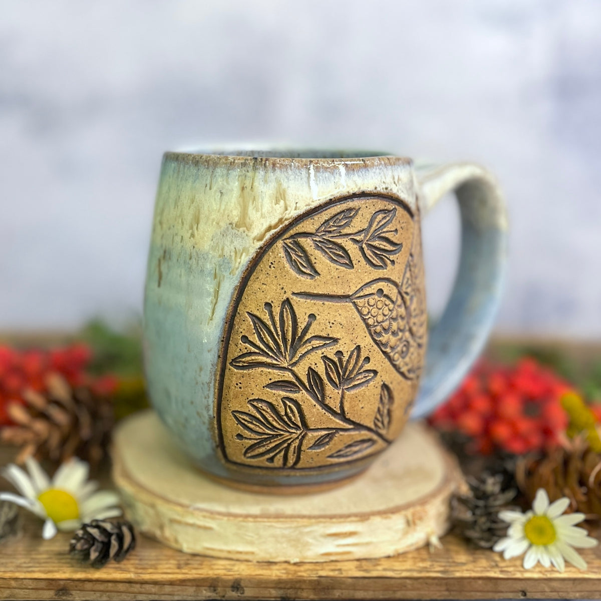 26. 18oz. Hummingbird and Wildflower Mug