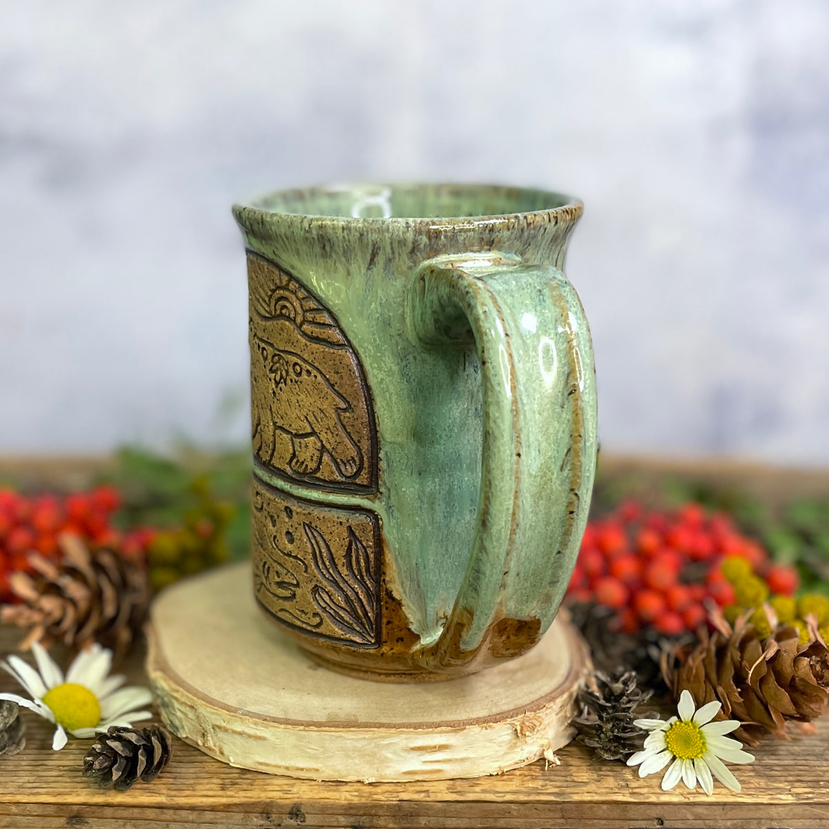 29. 16oz. Bear and Salmon Mug