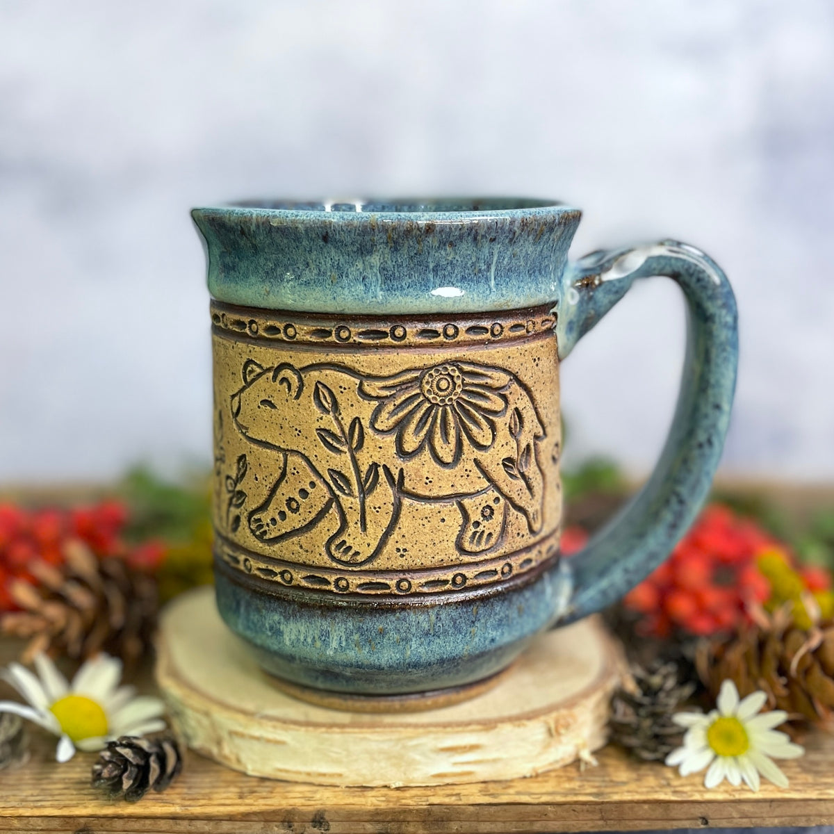 30. 16oz. Bear with Cubs and Huckleberries Mug
