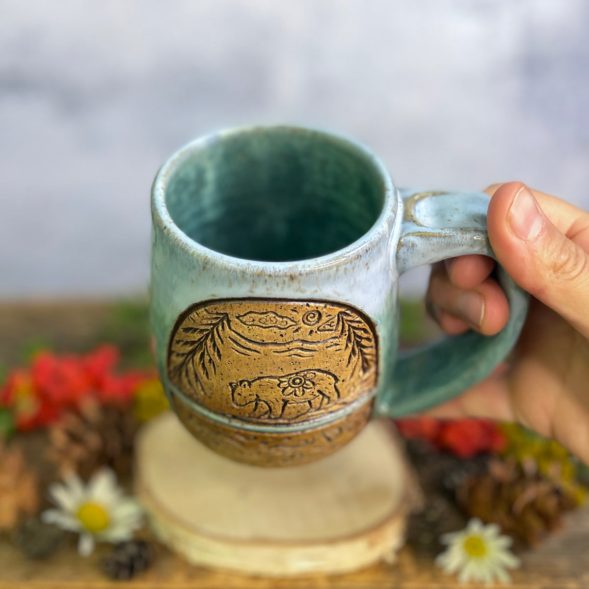 32. 17oz. Bear and Salmon Mug