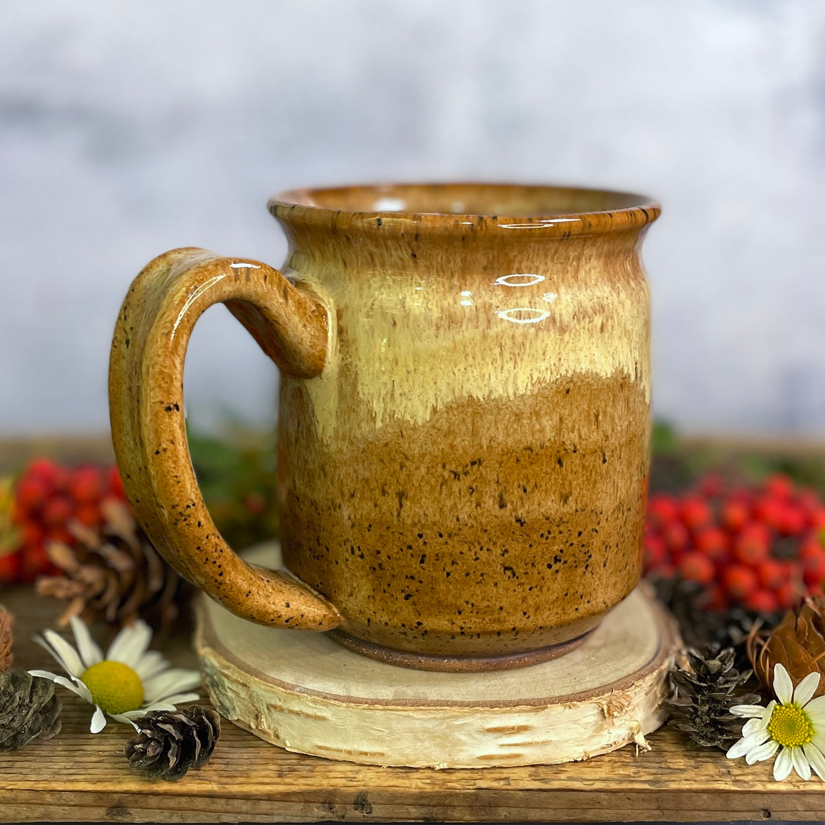 38. 17oz. Autumn Chickadee Mug