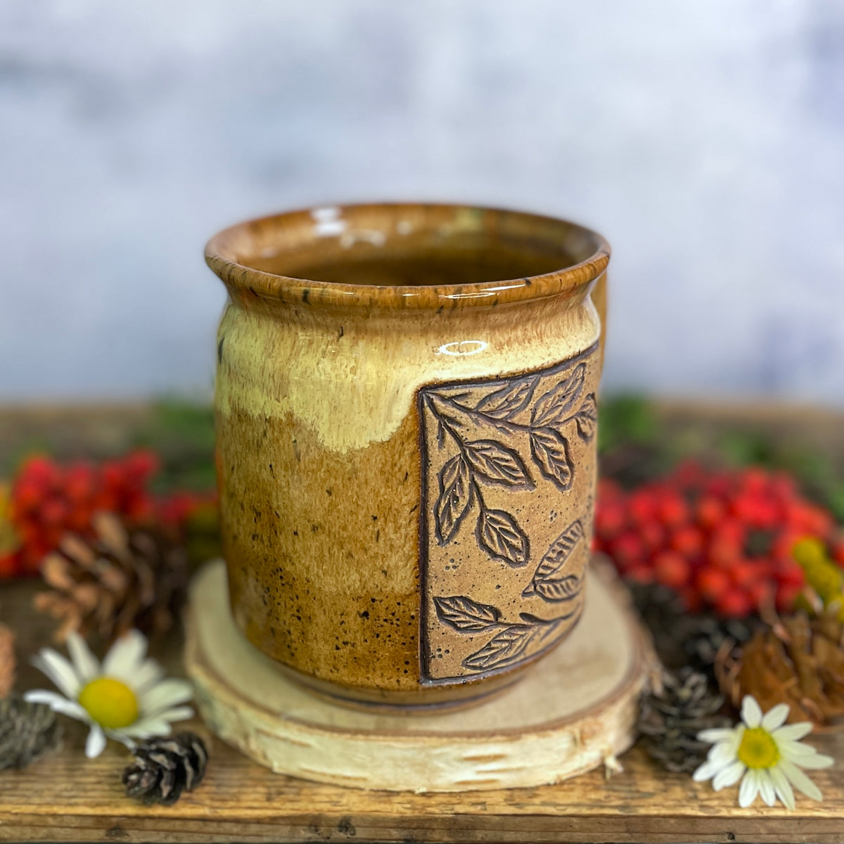 38. 17oz. Autumn Chickadee Mug