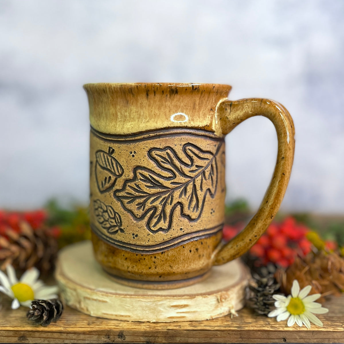 41. 16oz. Autumn Leaves and Pumpkin Mug