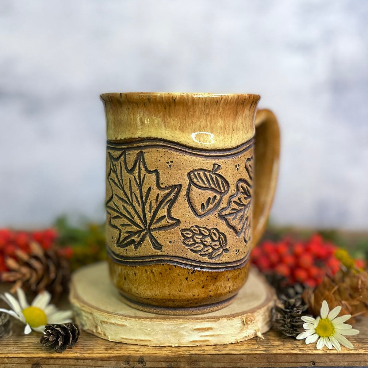 41. 16oz. Autumn Leaves and Pumpkin Mug