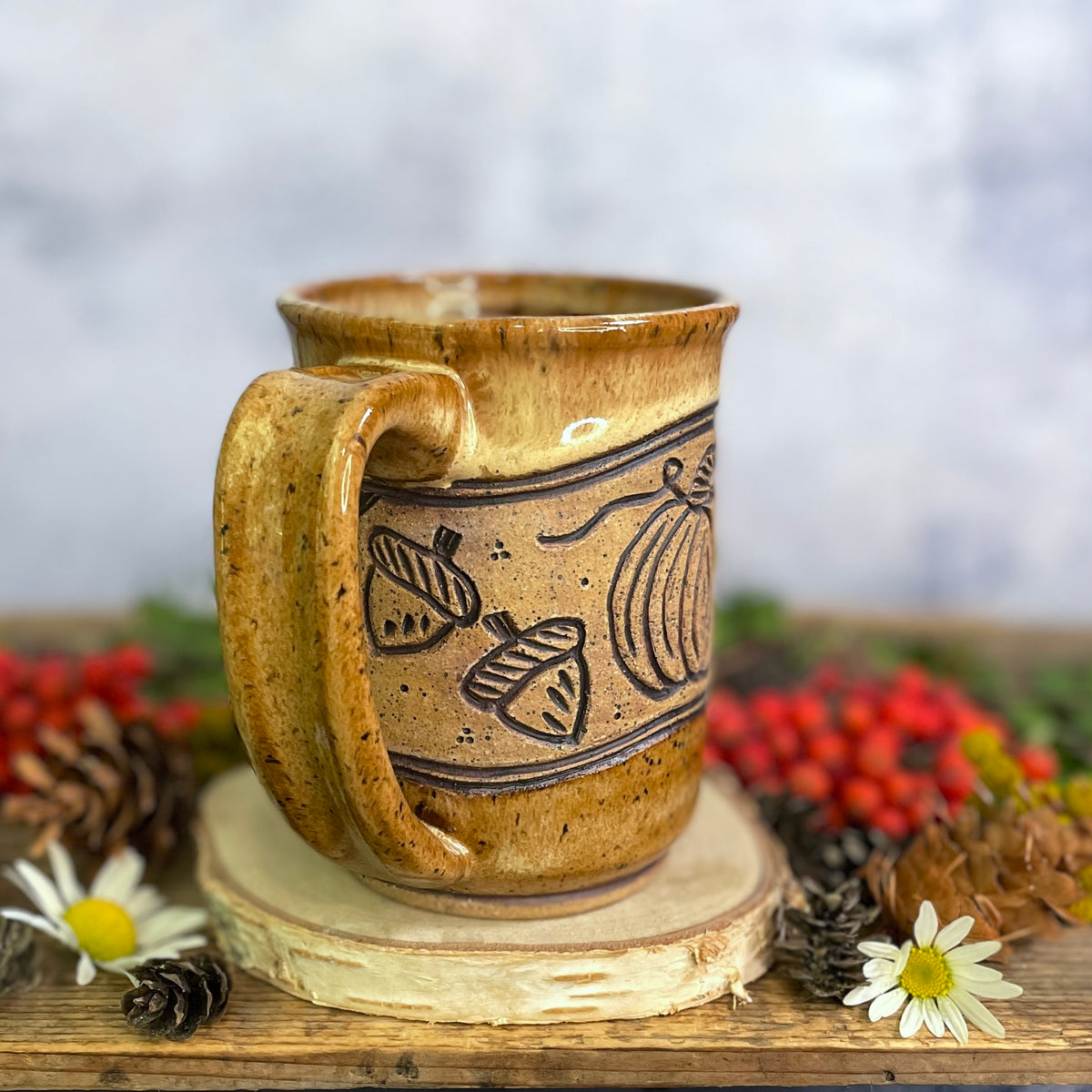 41. 16oz. Autumn Leaves and Pumpkin Mug