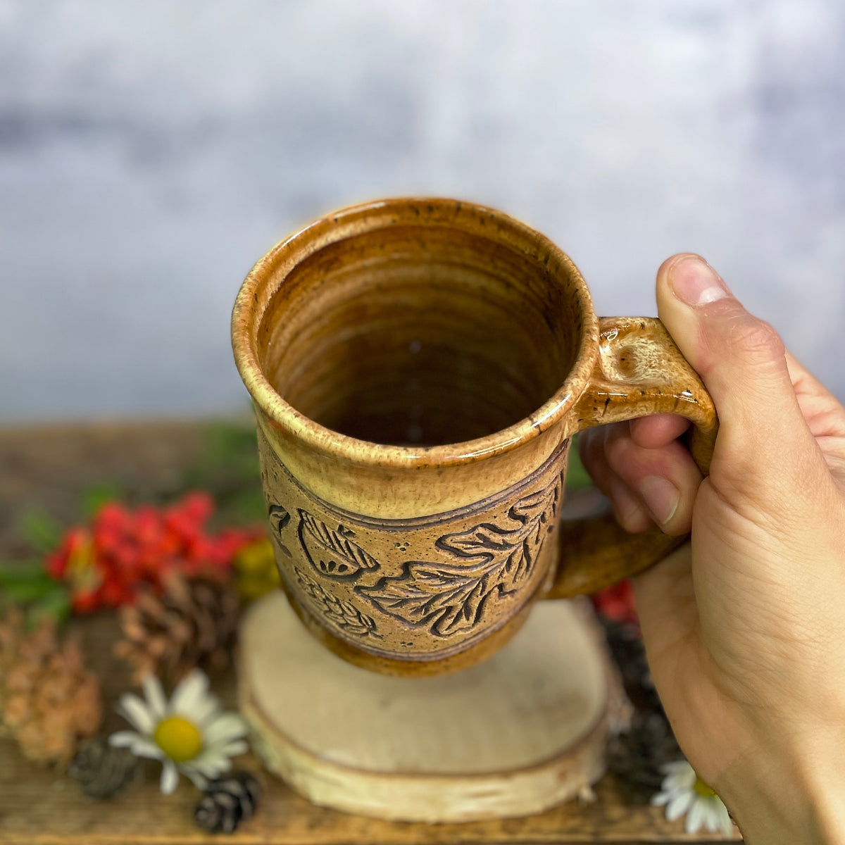 41. 16oz. Autumn Leaves and Pumpkin Mug
