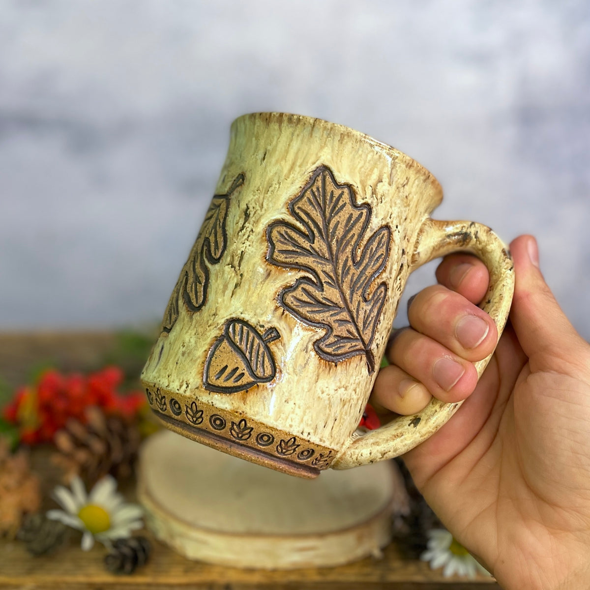 42. 16oz. Oak and Acorn Mug