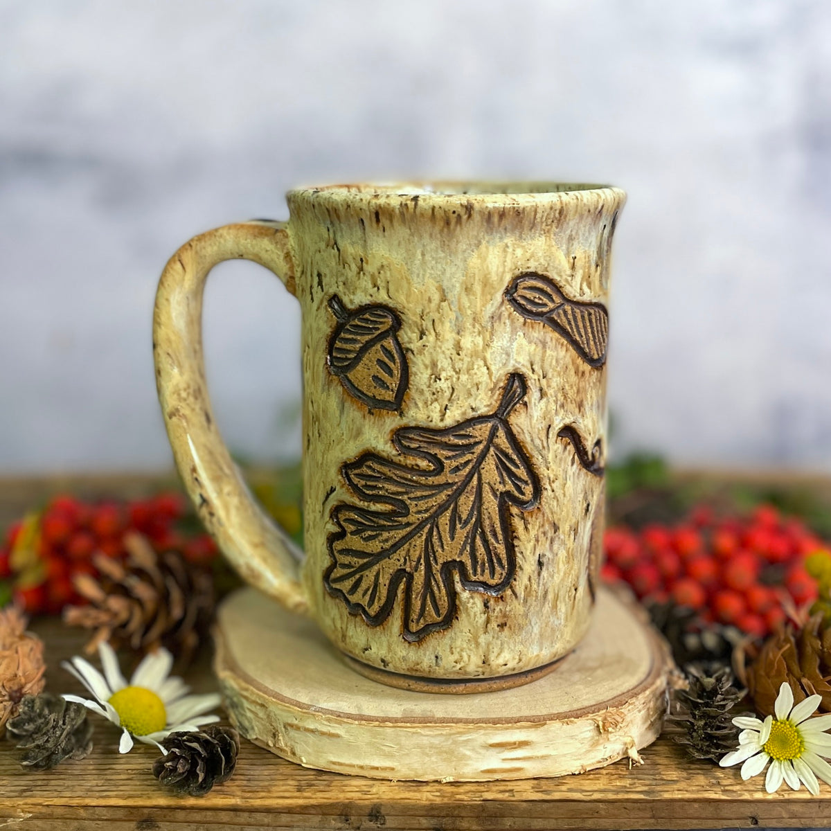 45. 16oz. Autumn Leaves and Pumpkin Mug