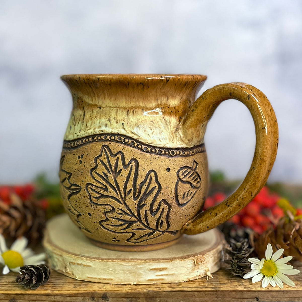 46. 18oz. Autumn Leaves and Pumpkin Mug