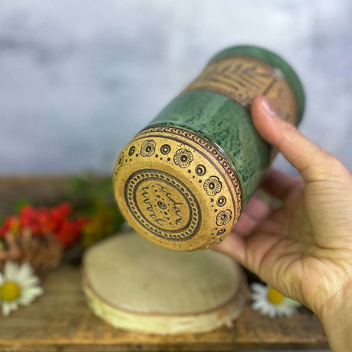 50. 17oz. Forest Creatures Tiled Travel Tumbler