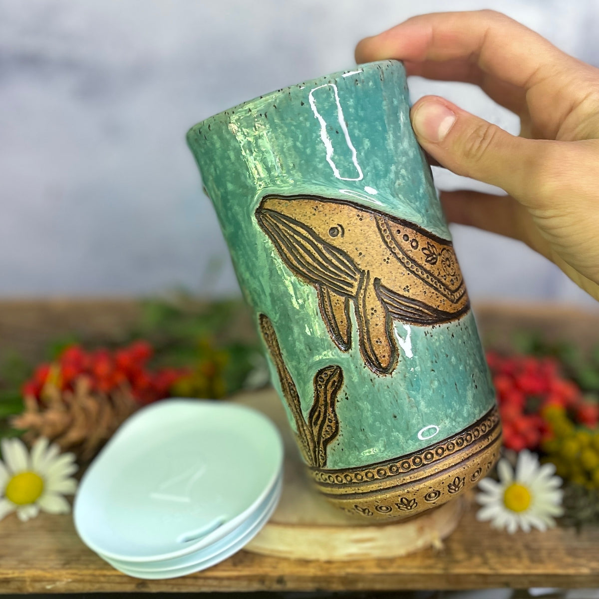 53. 18oz. Humpback Whales Travel Tumbler
