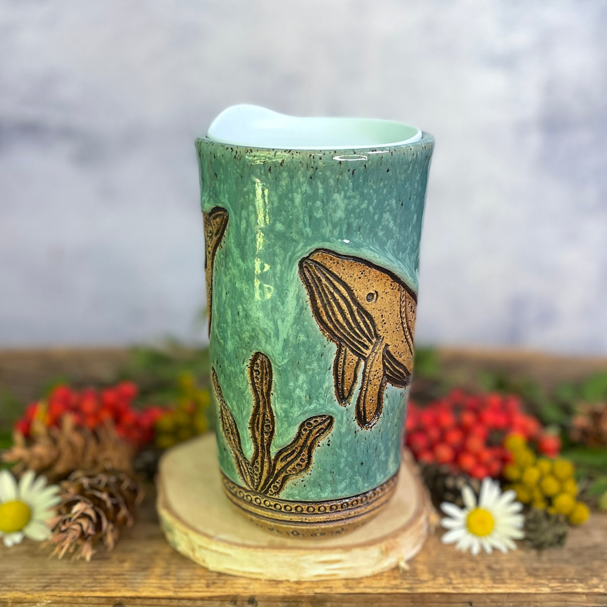 53. 18oz. Humpback Whales Travel Tumbler