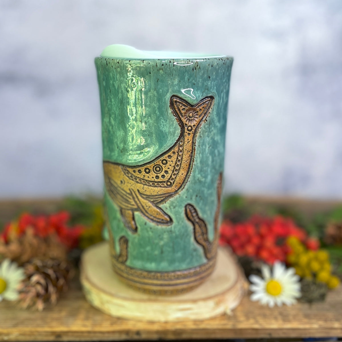 53. 18oz. Humpback Whales Travel Tumbler