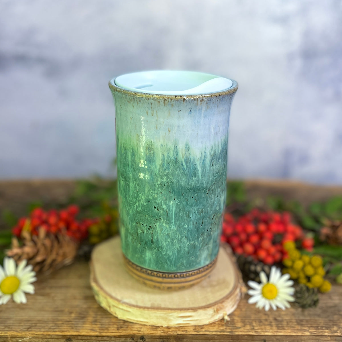 56. 18oz. Mountain Wildflower Travel Tumbler