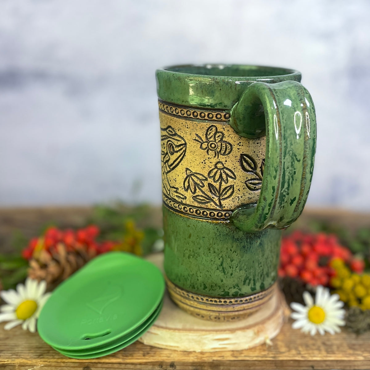59. 18oz. Frog and Mushroom Travel Mug