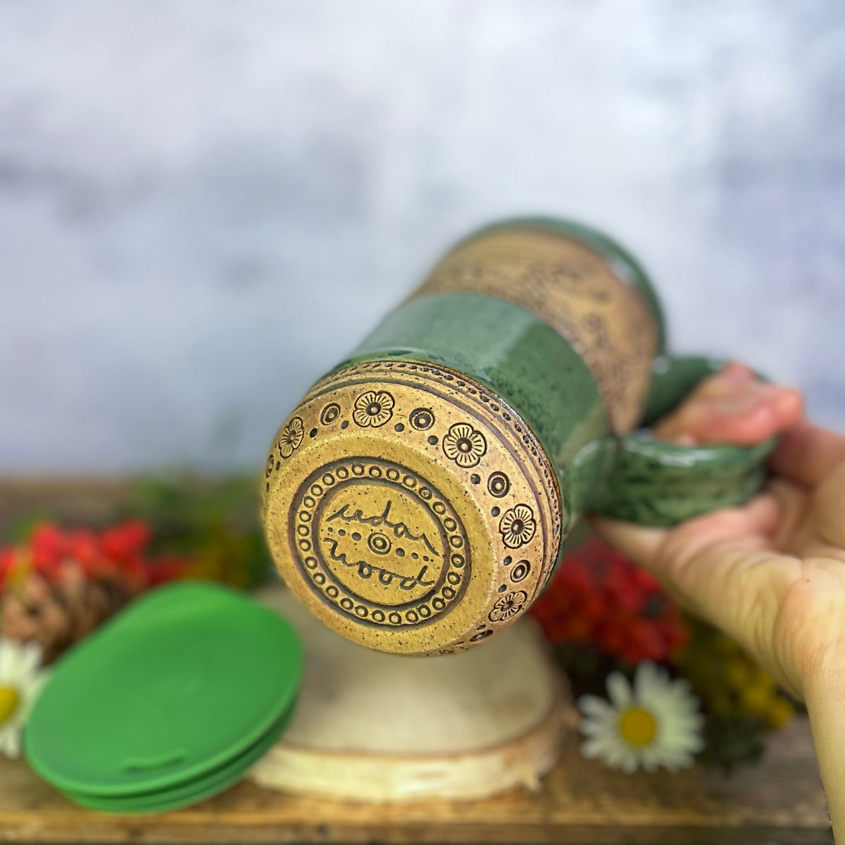 59. 18oz. Frog and Mushroom Travel Mug