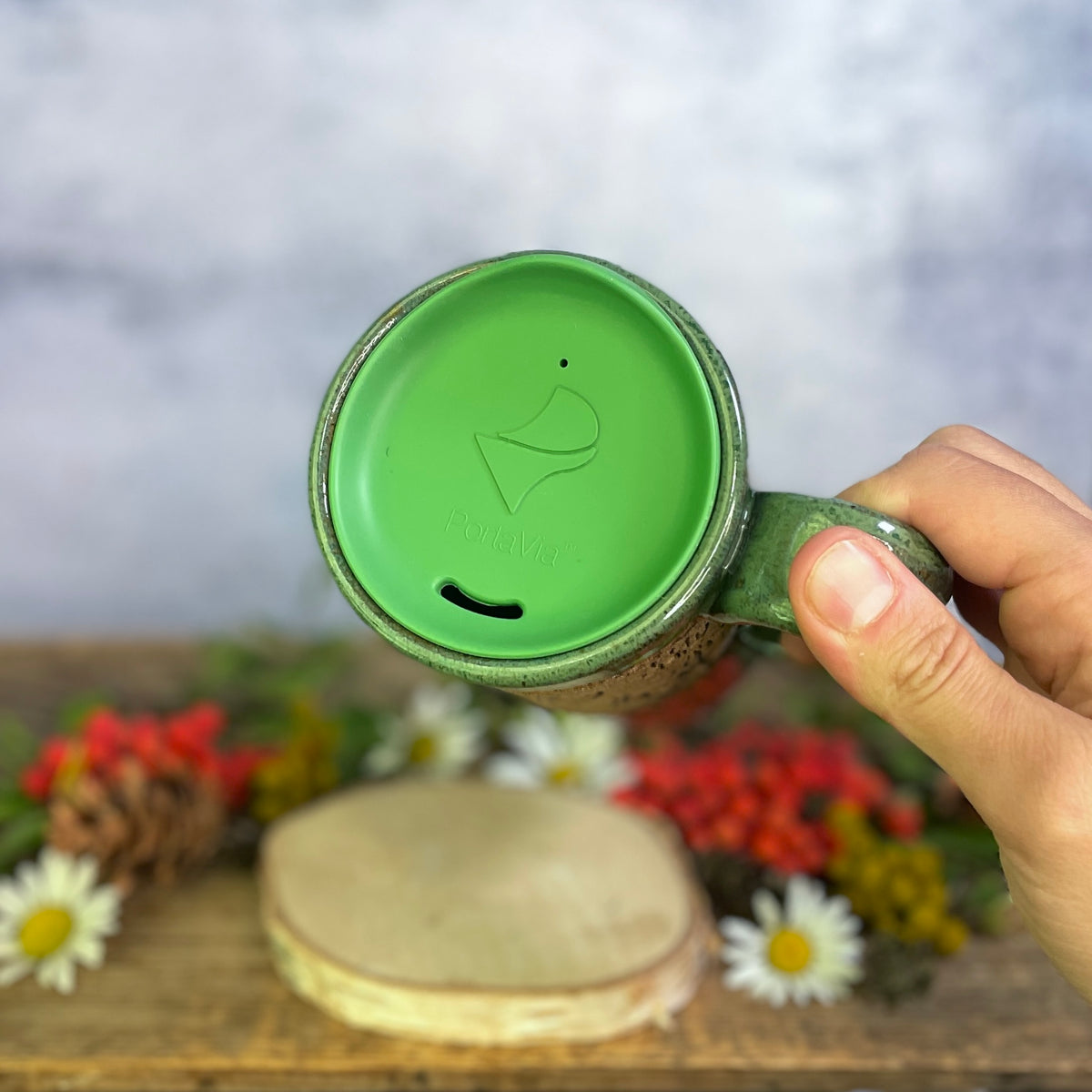 59. 18oz. Frog and Mushroom Travel Mug