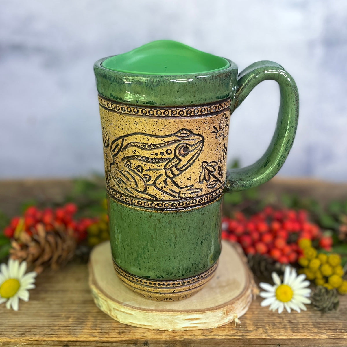 59. 18oz. Frog and Mushroom Travel Mug
