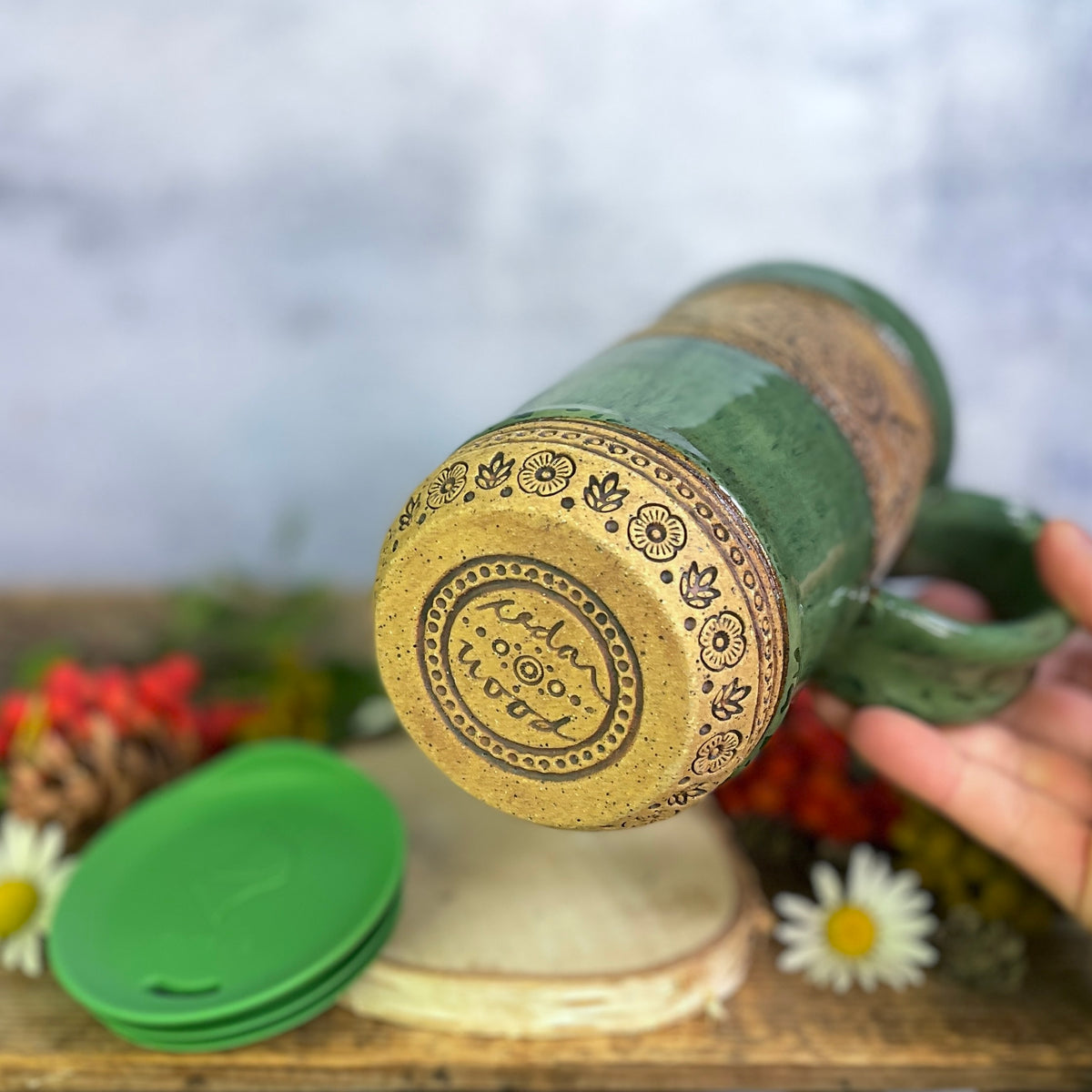 60. 18oz. Snail and Mushroom Travel Mug