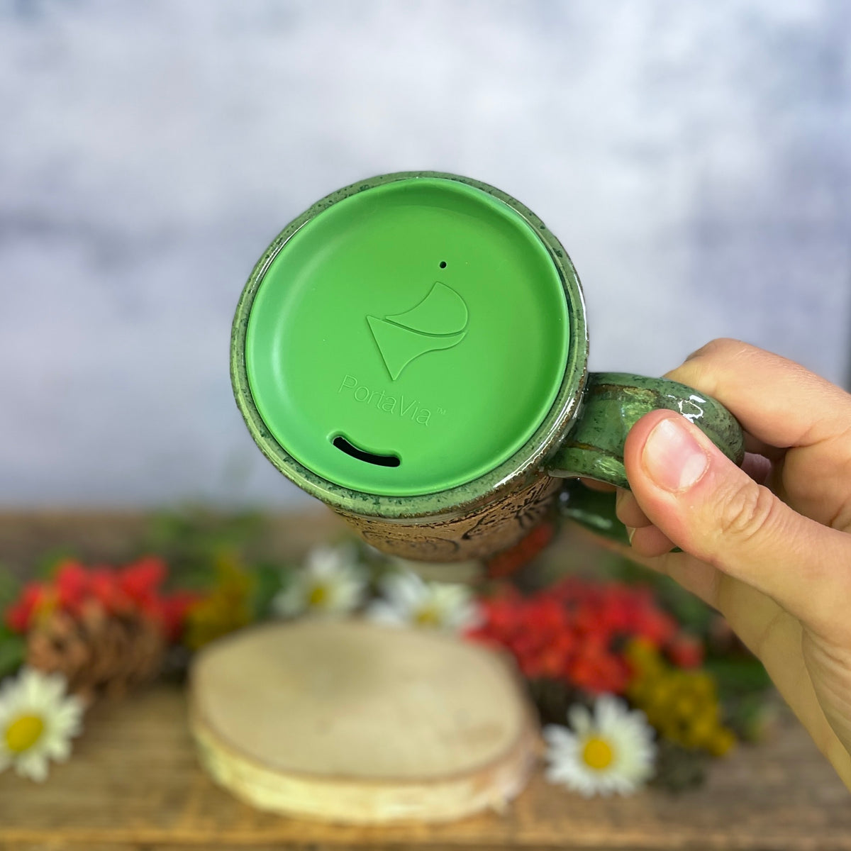 60. 18oz. Snail and Mushroom Travel Mug
