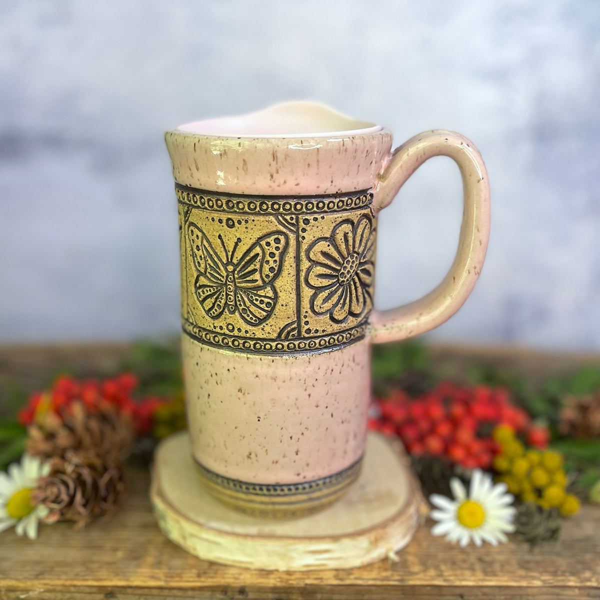 61. 18oz. Bee, Butterfly & Dragonfly Travel Mug