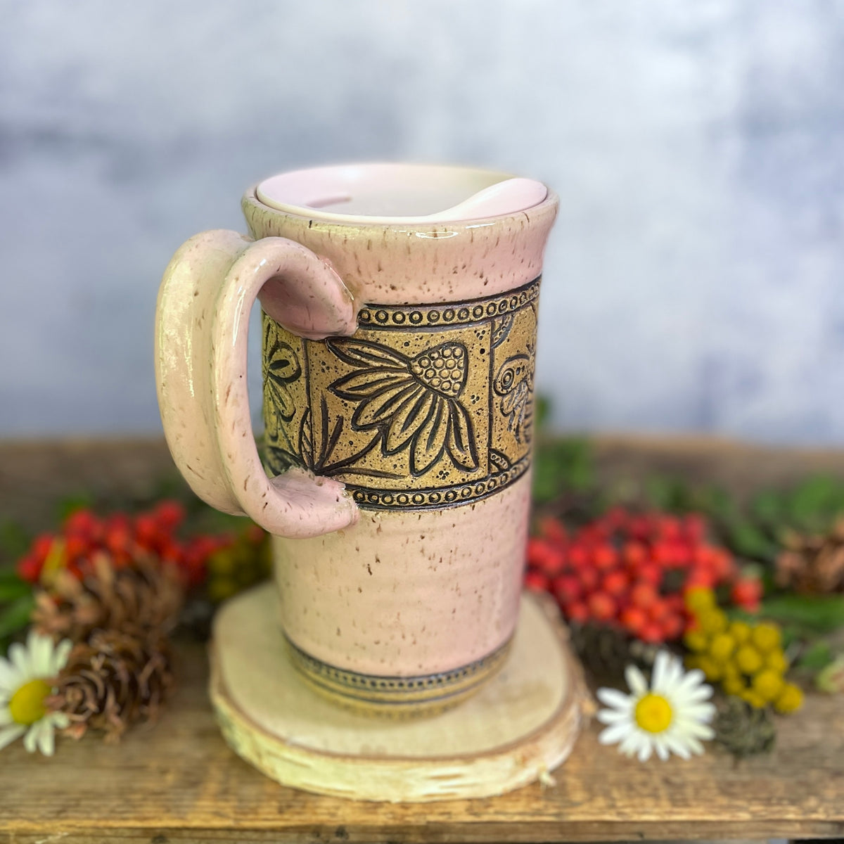 61. 18oz. Bee, Butterfly & Dragonfly Travel Mug