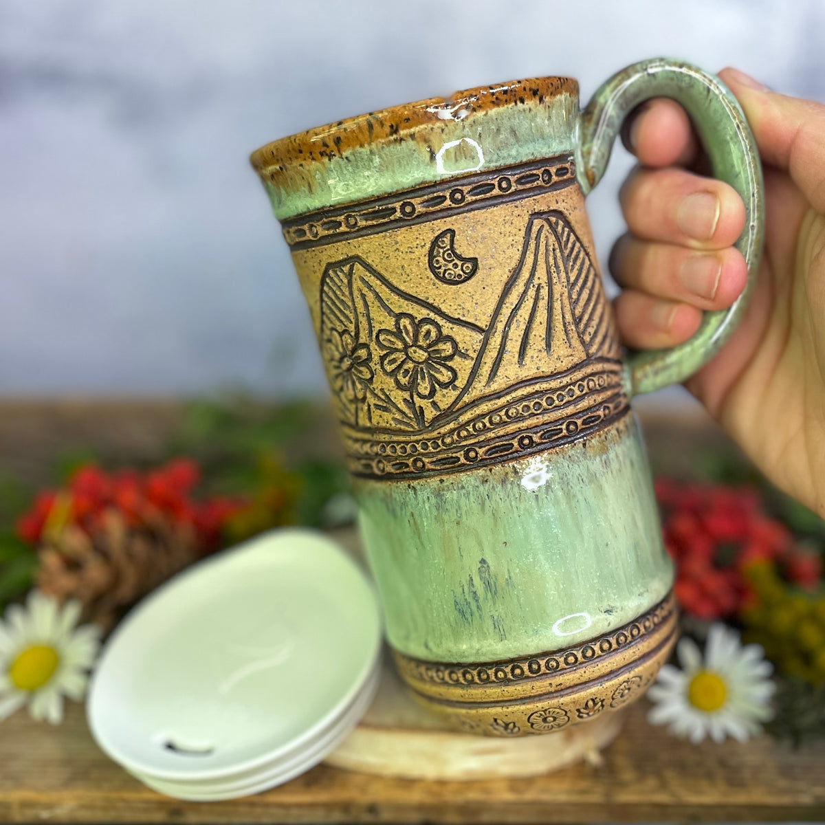 62. 18oz. Mountain Wildflower Travel Mug