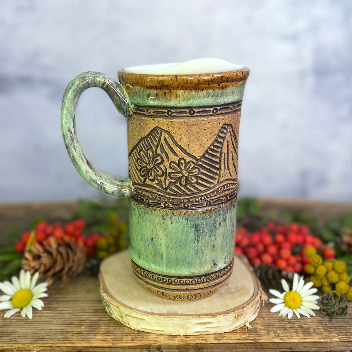 62. 18oz. Mountain Wildflower Travel Mug